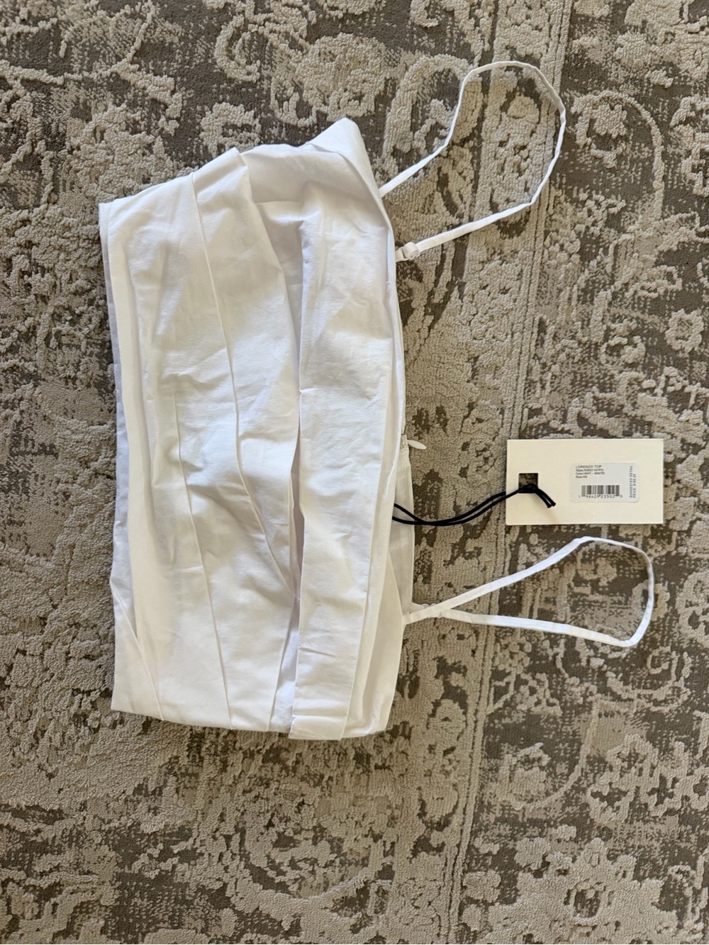 STAUD White Pleated Crop Top